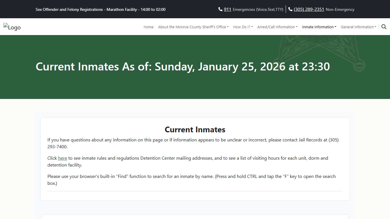 M.C.S.O - Current Inmates